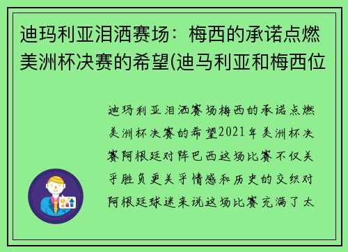 迪玛利亚泪洒赛场：梅西的承诺点燃美洲杯决赛的希望(迪马利亚和梅西位置)